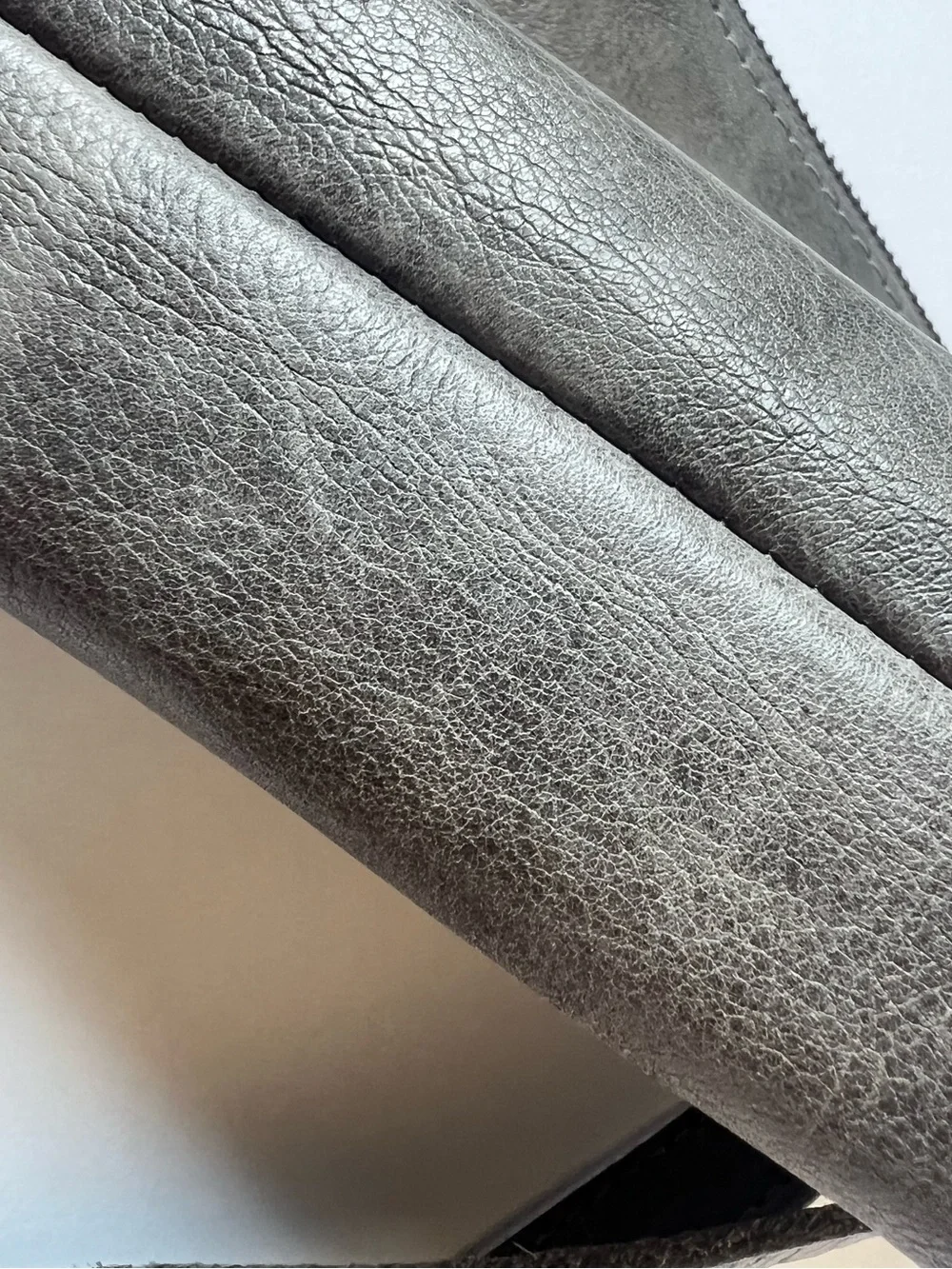 R.P.S. Rock Paper Scissors Genuine Leather Distressed Crossbody Bag in Gray